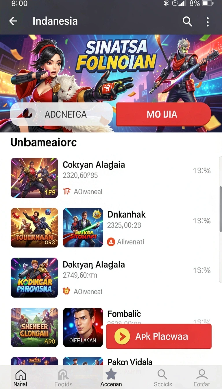 Halaman detail dengan informasi versi, ukuran, dan rating.